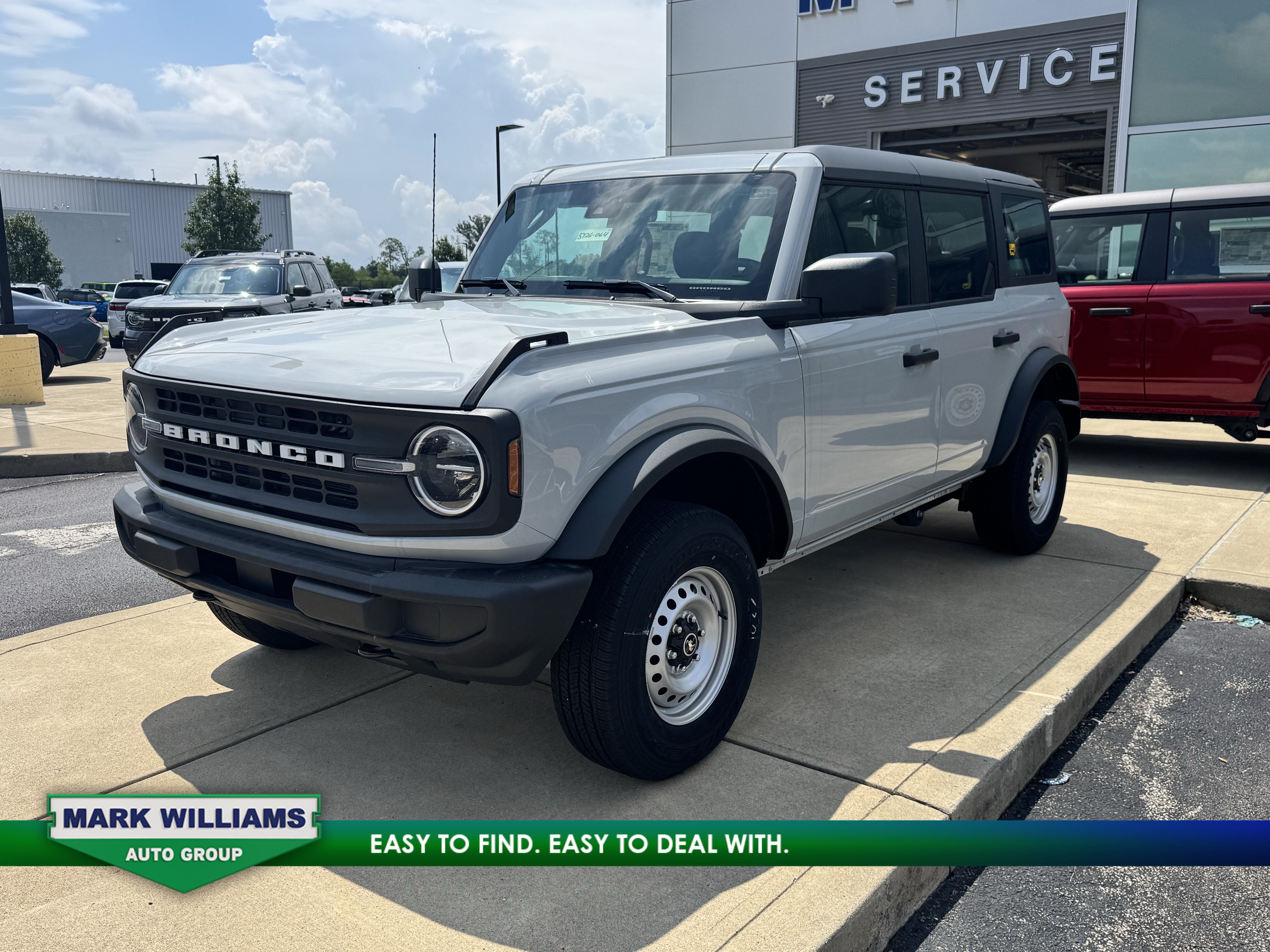2026 Ford Bronco Base in Avalanche Gray — front three-quarter view