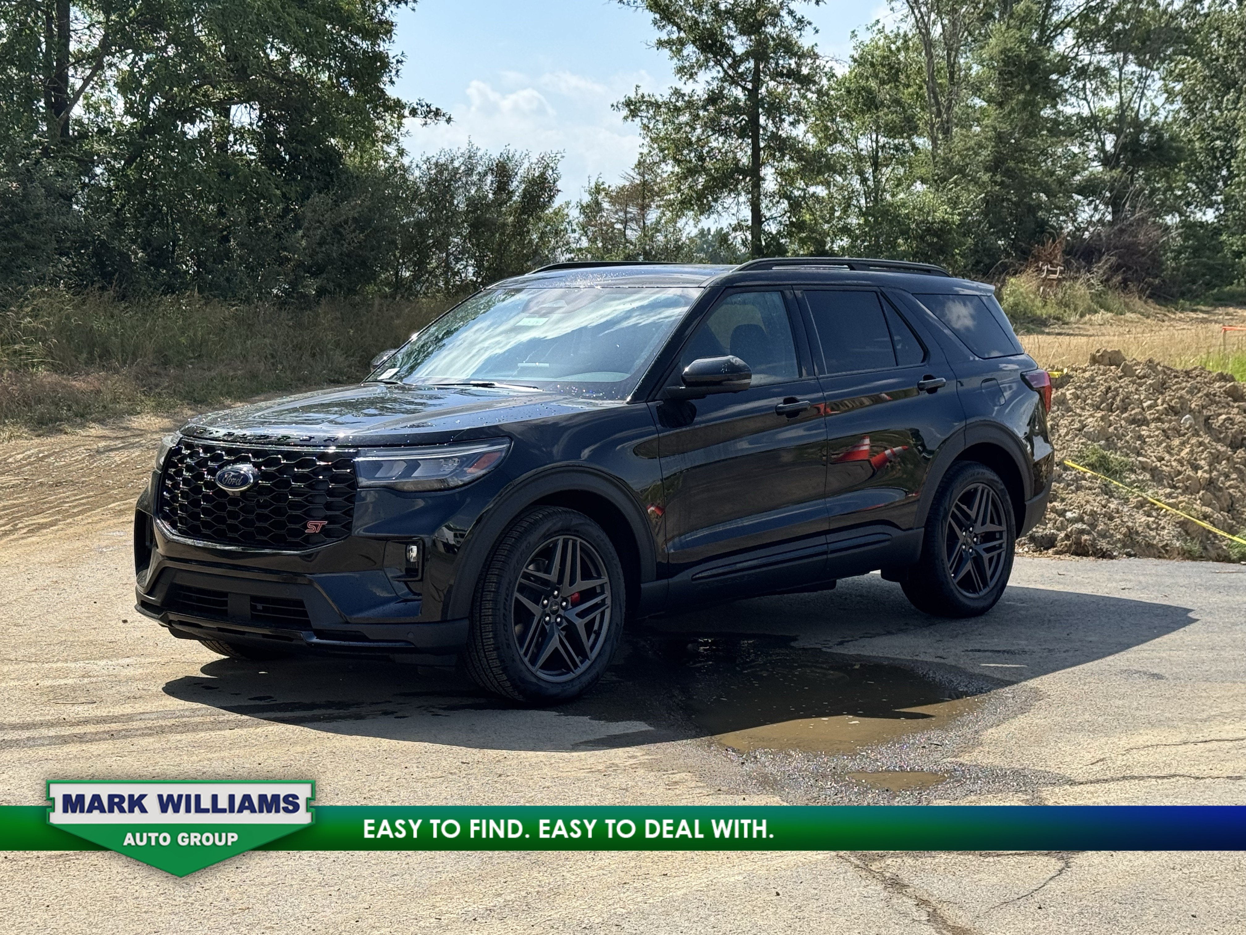 2026 Ford Explorer ST in Agate Black Metallic — front three-quarter view