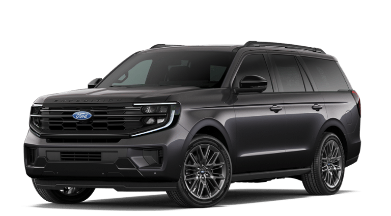 2027 Ford Expedition Platinum in Dark Matter Gray Metallic — front three-quarter view