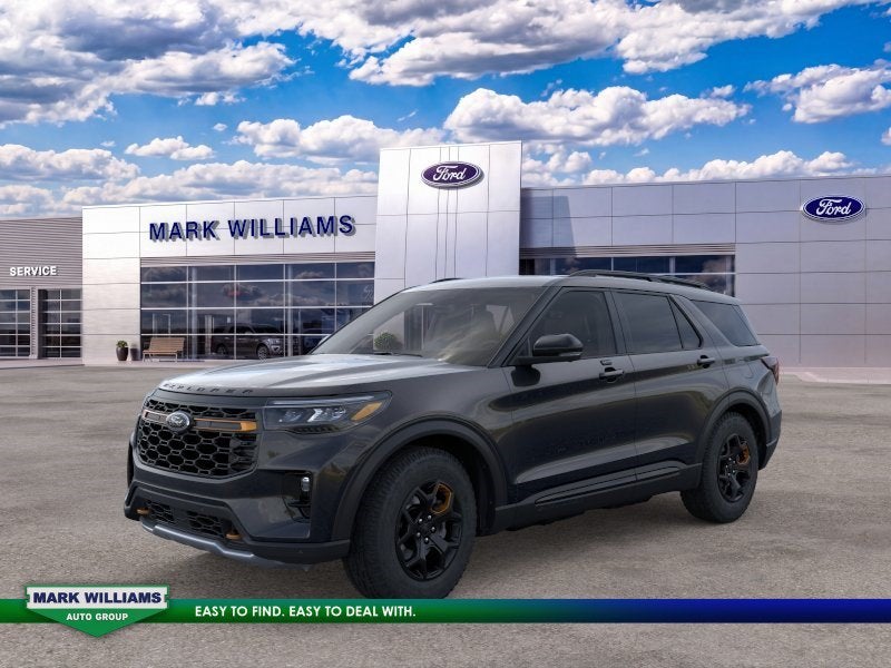 2026 Ford Explorer Tremor in Agate Black Metallic — front three-quarter view