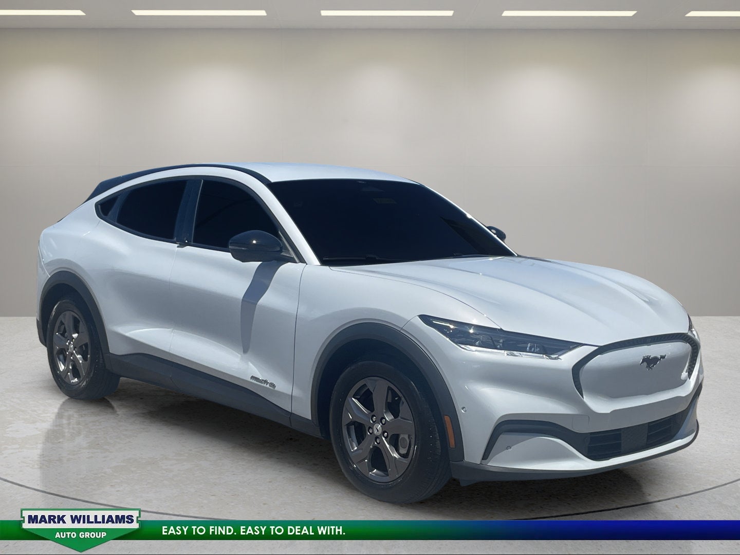 2023 Ford Mustang Mach-E Select in White Metallic — front three-quarter view